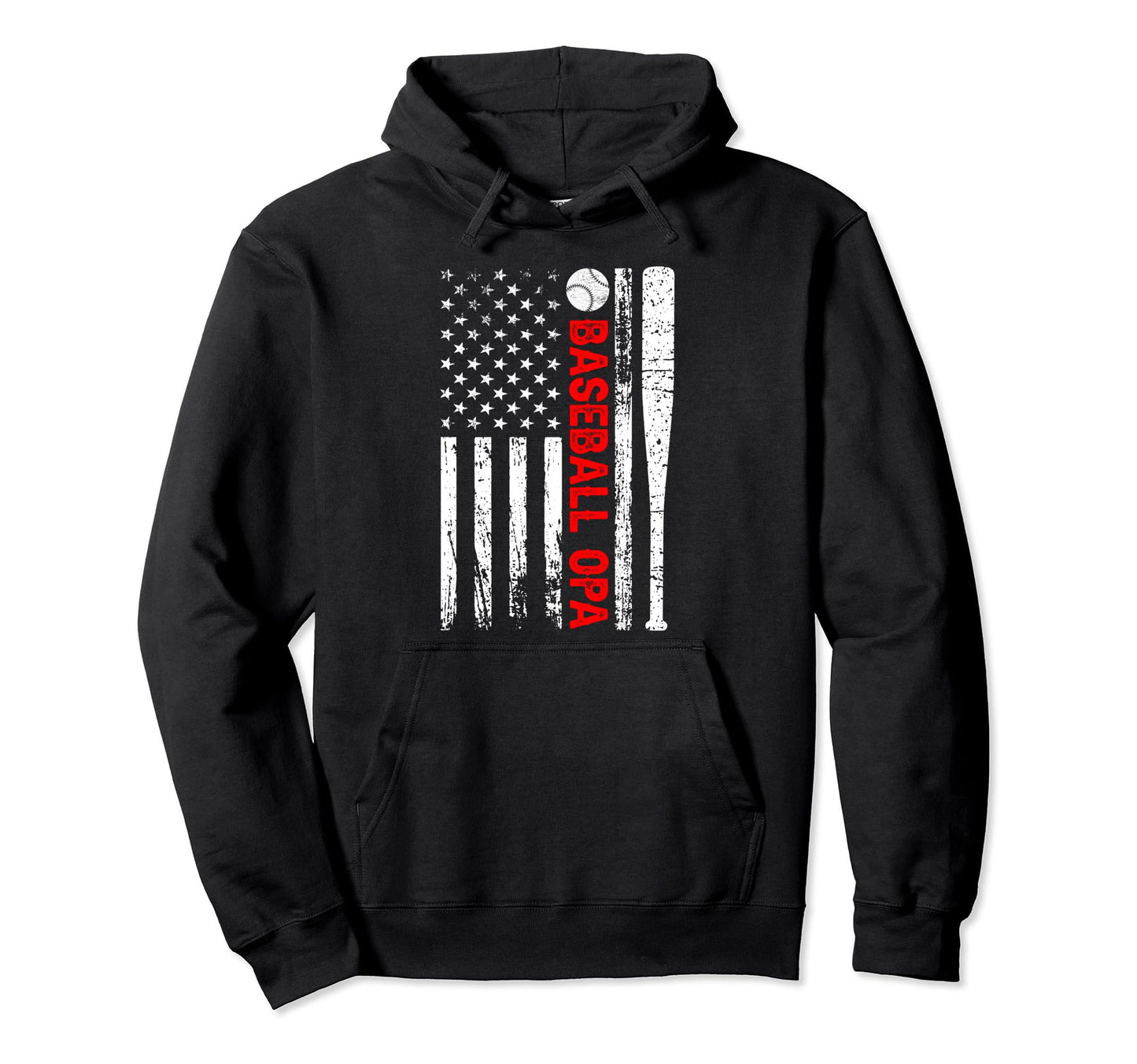 Baseball Opa Us Flag Opa Baseball Player Hoodie - Unique Graphic for Adults - T-Shirt, Sweatshirt, Hoodie