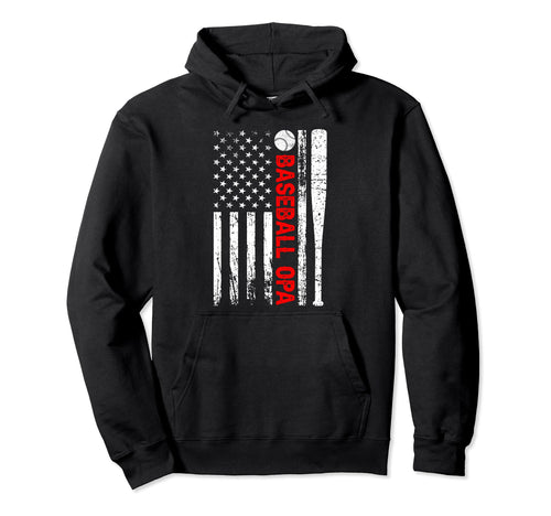 Baseball Opa Us Flag Opa Baseball Player Hoodie - Unique Graphic for Adults - T-Shirt, Sweatshirt, Hoodie