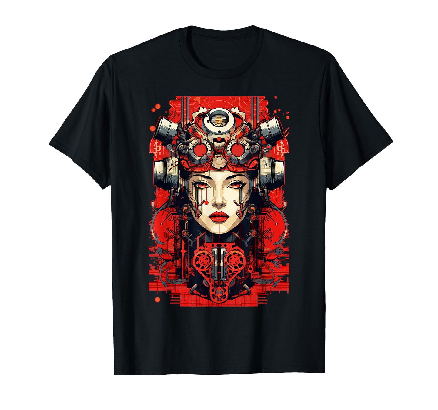 Cyberpunk Cyborg Geisha Japanese T-Shirt - Fun Novelty Design Men Women - T-Shirt, Sweatshirt, Hoodie