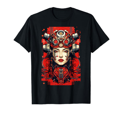 Cyberpunk Cyborg Geisha Japanese T-Shirt - Fun Novelty Design Men Women - T-Shirt, Sweatshirt, Hoodie