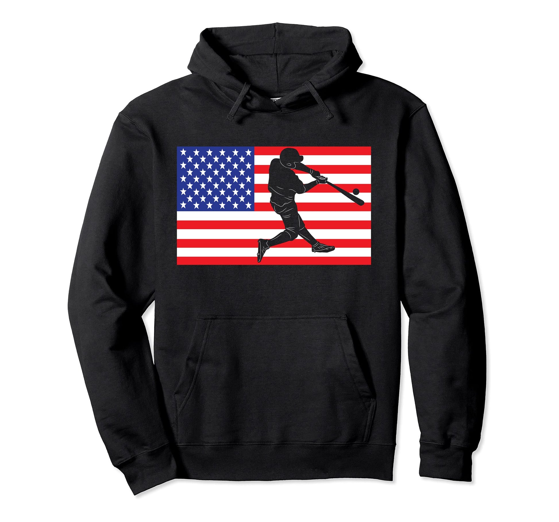 Baseball Usa American Flag Batter Hitter Hoodie - Streetwear Style Unisex - T-Shirt, Sweatshirt, Hoodie