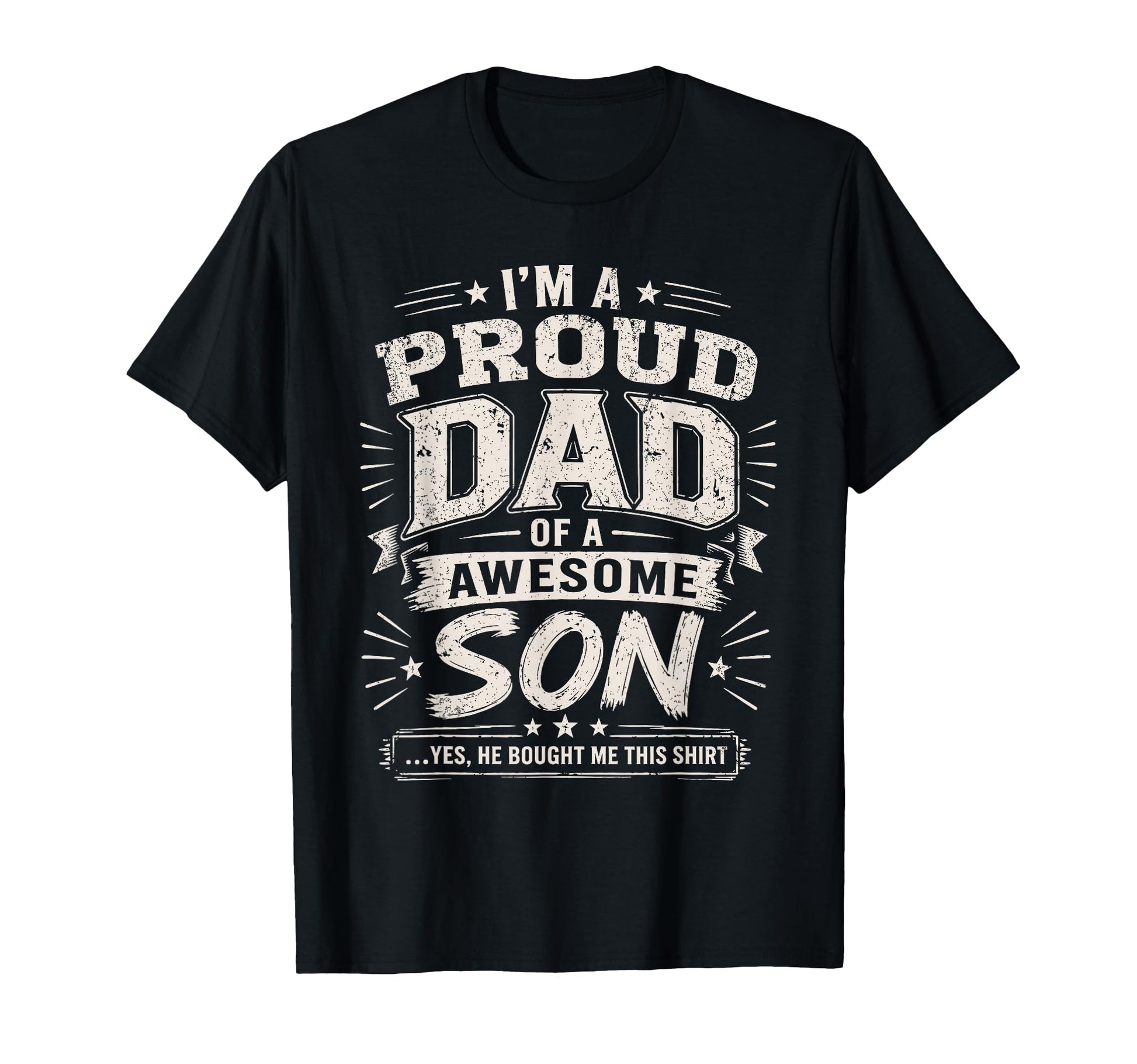 Proud Dad Awesome Son Fathers Day T-Shirt - Minimalist Print Men Women - T-Shirt, Sweatshirt, Hoodie