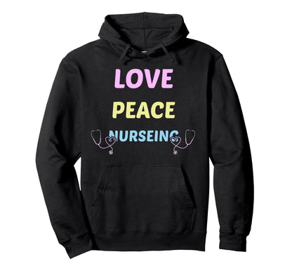 Love Peace Nursing Rn Lpn Gift Healthcare T-Shirt - Graphic Print Men Women - T-Shirt, Sweatshirt, Hoodie
