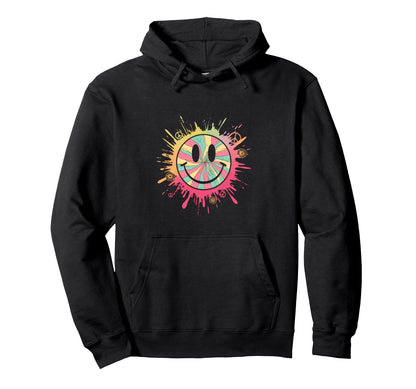 Peace Smile Hippie Groovy Festival Hoodie - Fun Novelty Design Men Women - T-Shirt, Sweatshirt, Hoodie