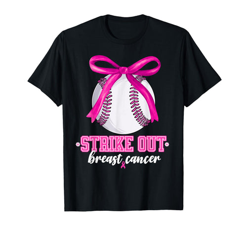 Strike Out Baseball Breast Cancer T-Shirt - Trendy Graphic for Adults - T-Shirt, Sweatshirt, Hoodie