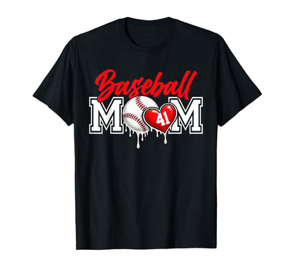 Personalized Proud Mom Jersey Number T-Shirt - Casual Everyday Wear Unisex - T-Shirt, Sweatshirt, Hoodie