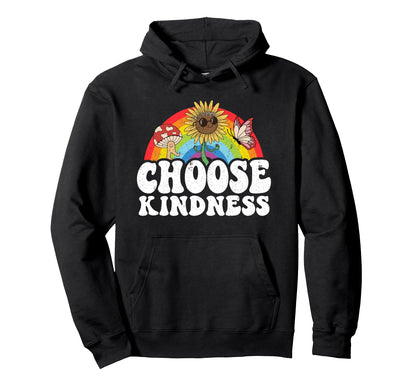 Positive Sunflower Rainbow Peace Hoodie - Graphic Print for Adults - T-Shirt, Sweatshirt, Hoodie