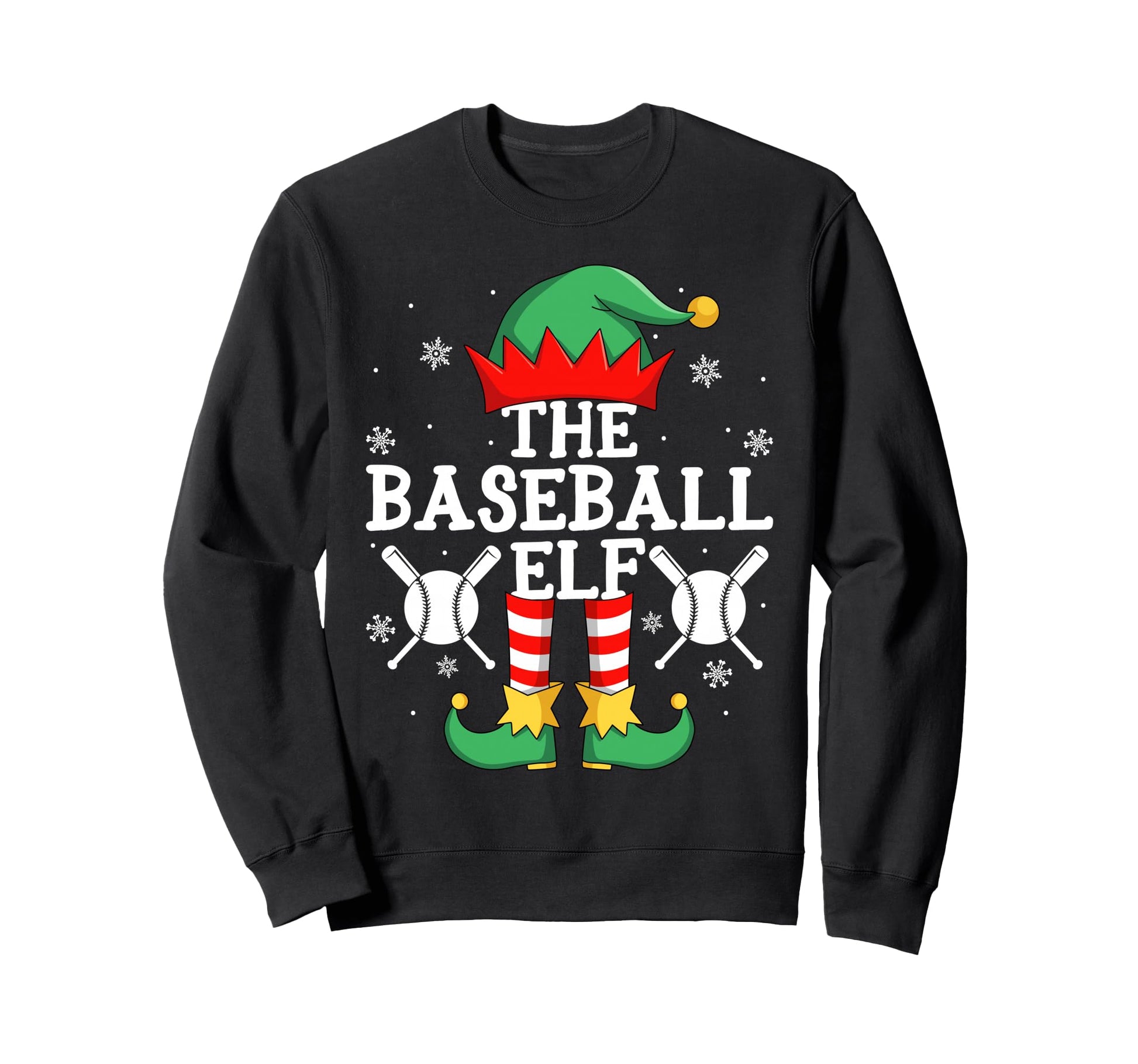 Baseball Elf Family Sports Player Sweatshirt - Trendy Graphic Men Women - T-Shirt, Sweatshirt, Hoodie