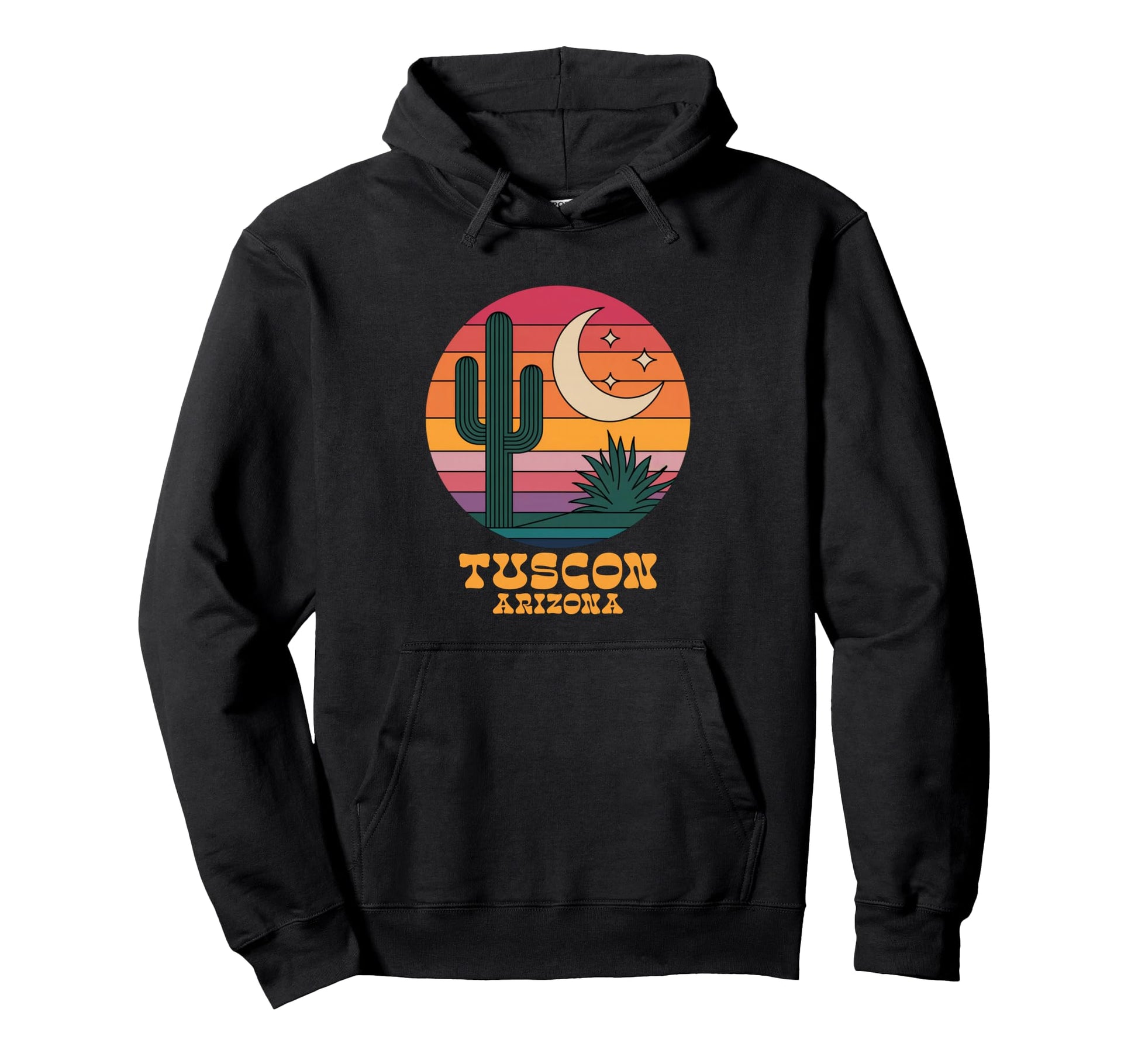 Tuscon Arizona Boho Celestial Cactus Hoodie - Fun Novelty Design Men Women - T-Shirt, Sweatshirt, Hoodie