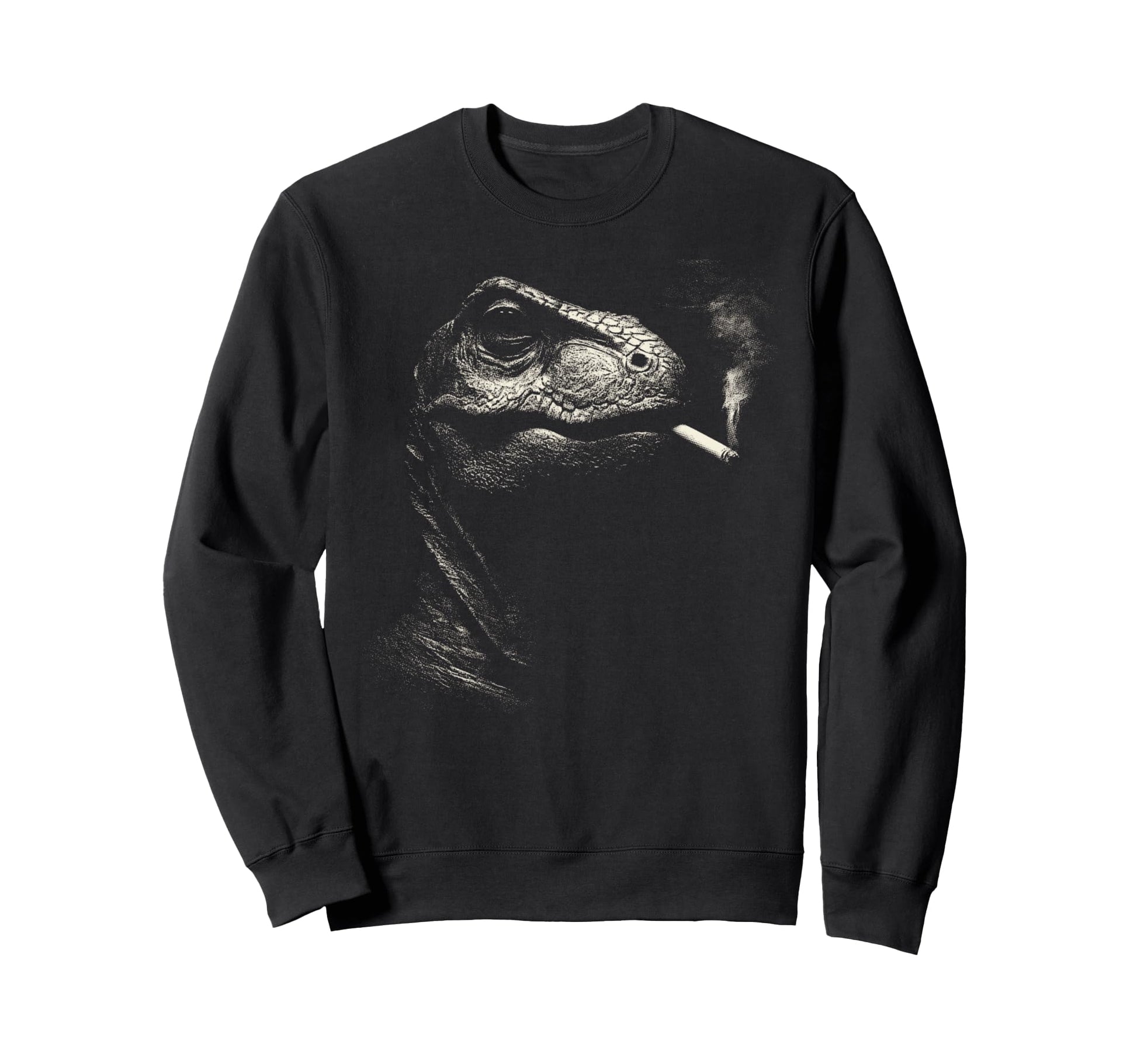 Funny Dinosaur Smoking Cigarette Sweatshirt - Minimalist Print Men Women - T-Shirt, Sweatshirt, Hoodie