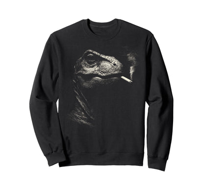 Funny Dinosaur Smoking Cigarette Sweatshirt - Minimalist Print Men Women - T-Shirt, Sweatshirt, Hoodie