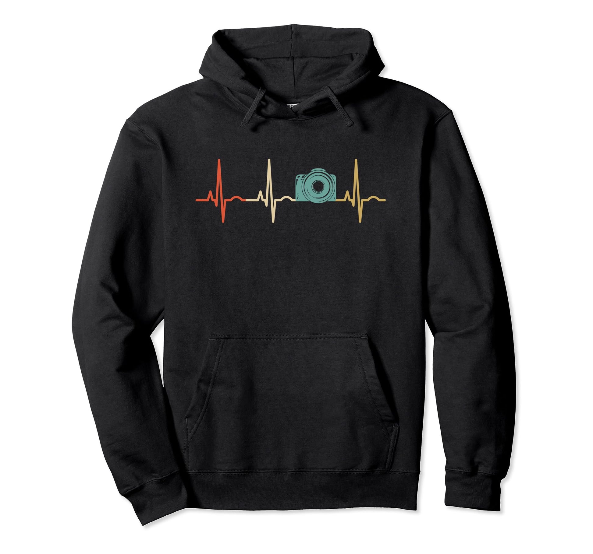 Heartbeat Photography Camera Hoodie - Unique Graphic for Adults - T-Shirt, Sweatshirt, Hoodie