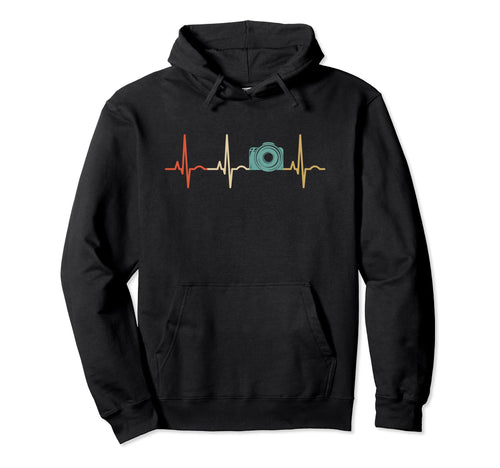 Heartbeat Photography Camera Hoodie - Unique Graphic for Adults - T-Shirt, Sweatshirt, Hoodie