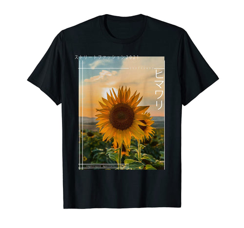 Japanese Floral Sunflower Streetwear T-Shirt - Novelty Apparel for Adults - T-Shirt, Sweatshirt, Hoodie