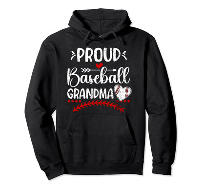 Proud Baseball Grandma Baseball Hoodie - Aesthetic Graphic Men Women - T-Shirt, Sweatshirt, Hoodie
