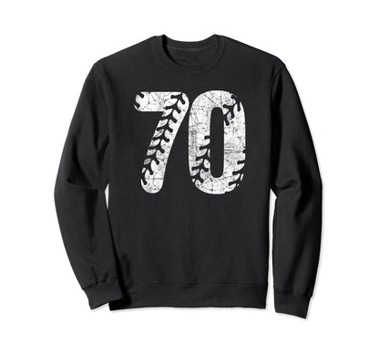 Baseball Softball Mom 70 Number 70 Sweatshirt - Graphic Print for Adults - T-Shirt, Sweatshirt, Hoodie