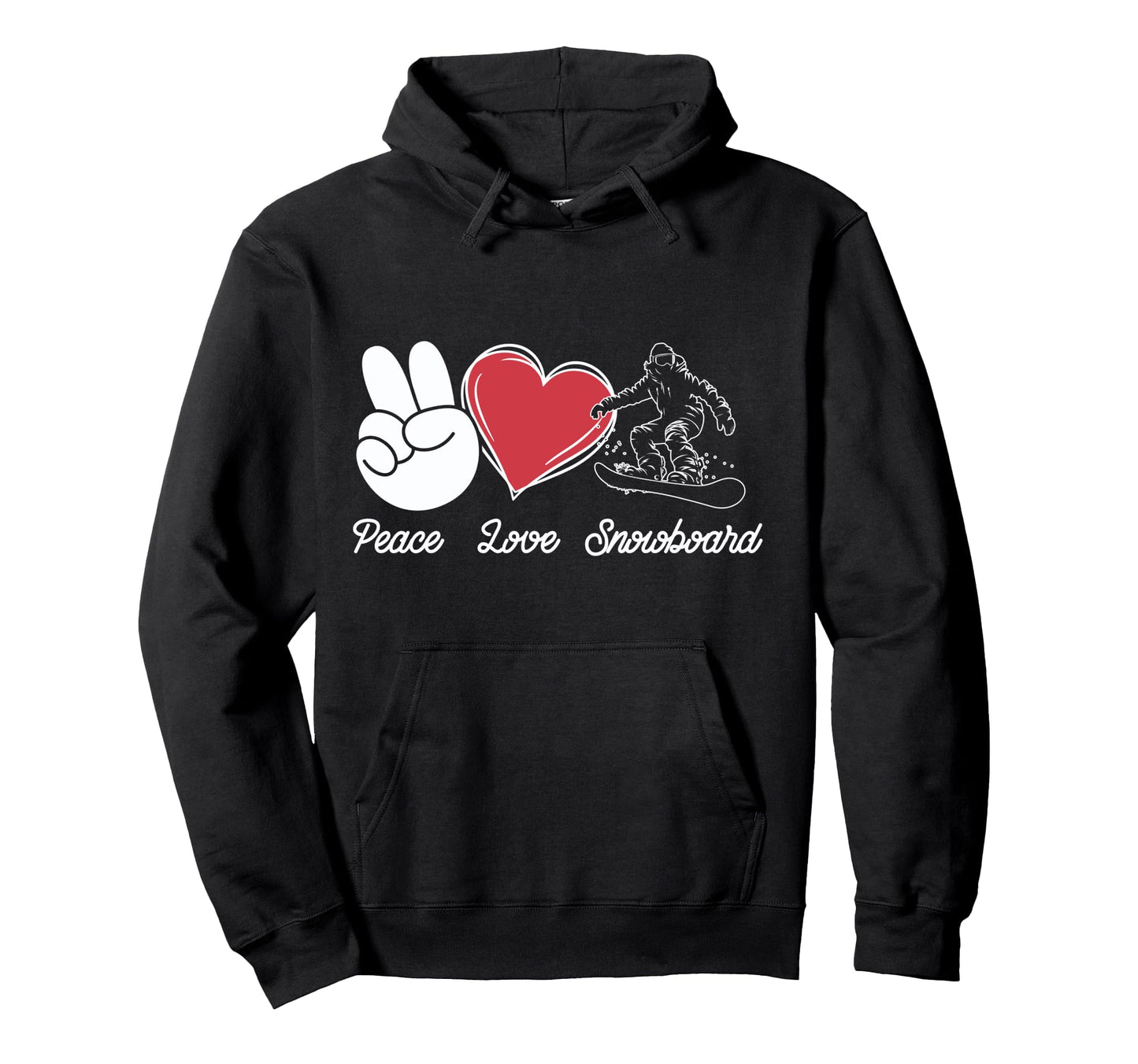 Snowboarding Snowboard Peace Love Peace Hoodie - Minimalist Print Unisex - T-Shirt, Sweatshirt, Hoodie