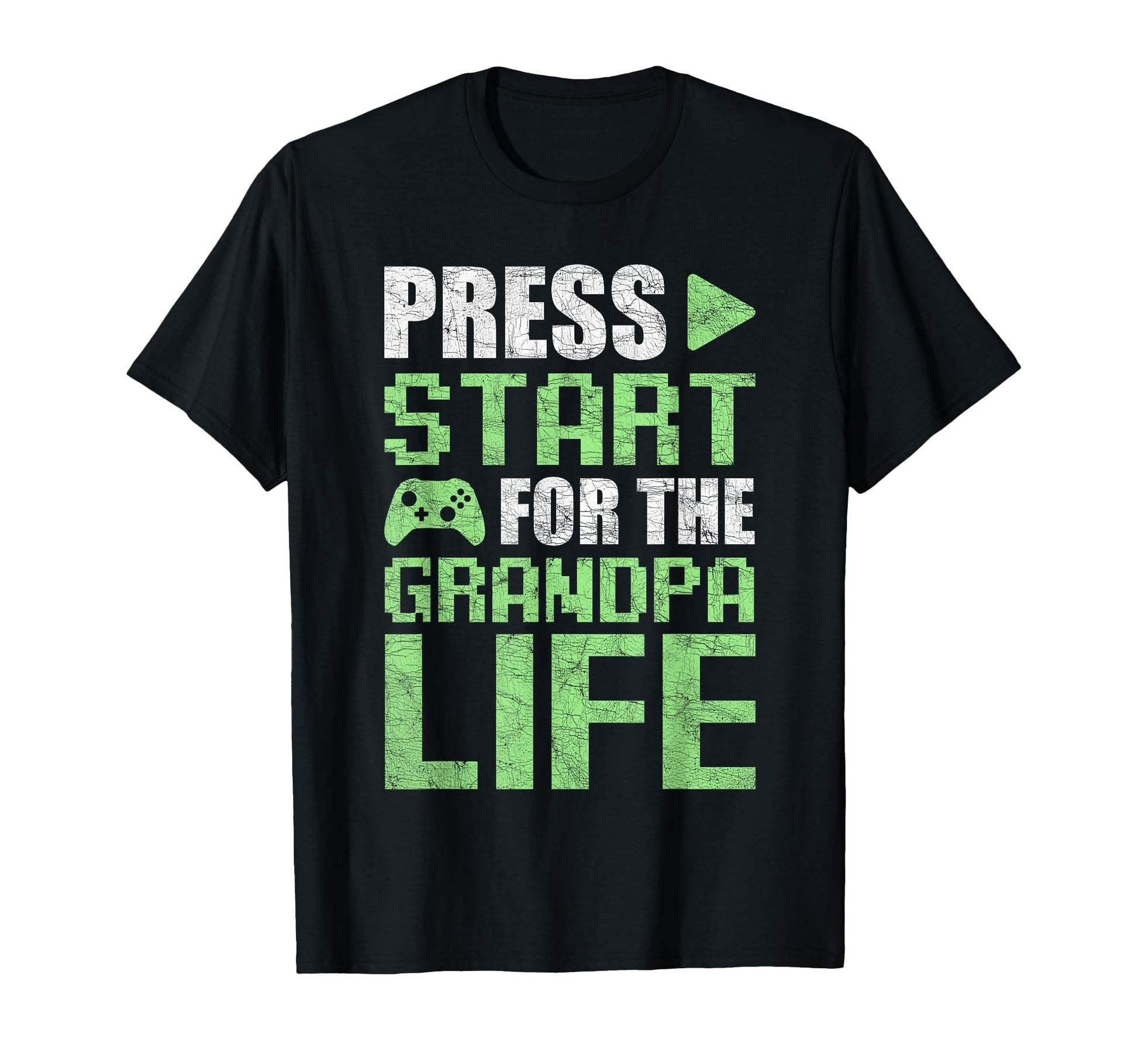 Gamer Grandpa Fathers Day Press Start T-Shirt - Graphic Print Unisex - T-Shirt, Sweatshirt, Hoodie