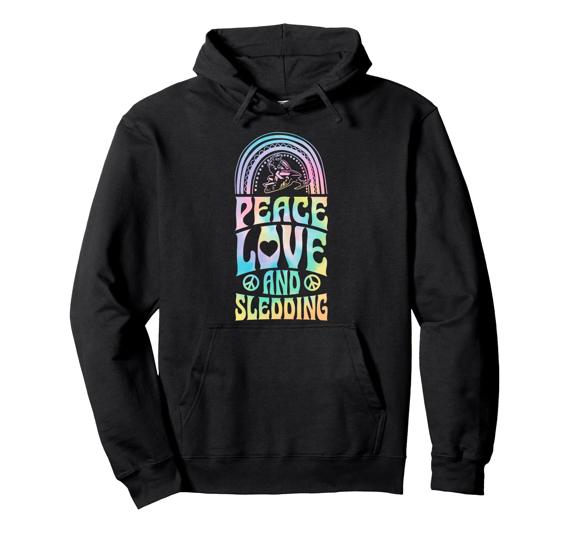 Peace Love And Sledding Snowmobiling Hoodie - Streetwear Style Men Women - T-Shirt, Sweatshirt, Hoodie