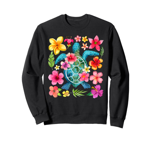 Boho Floral Turtle Save Sea Turtle Sweatshirt - Graphic Print Unisex - T-Shirt, Sweatshirt, Hoodie