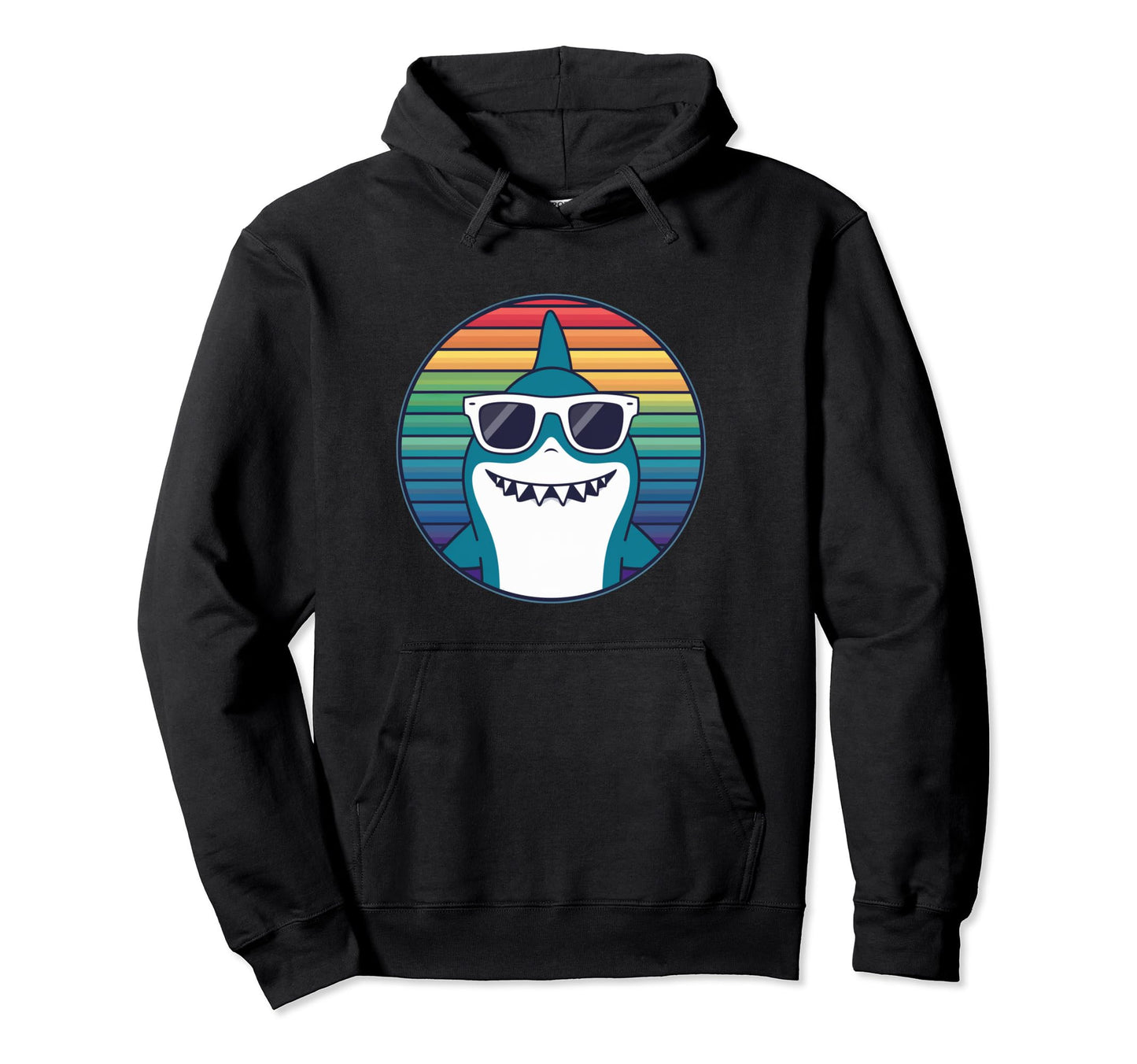 Shark Sunglasses Rainbow Hoodie - Custom Art Print Unisex - T-Shirt, Sweatshirt, Hoodie