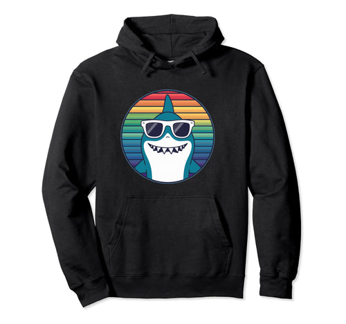 Shark Sunglasses Rainbow Hoodie - Custom Art Print Unisex - T-Shirt, Sweatshirt, Hoodie