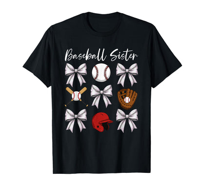 Baseball Sister Bows And Accessories T-Shirt - Aesthetic Graphic Unisex - T-Shirt, Sweatshirt, Hoodie