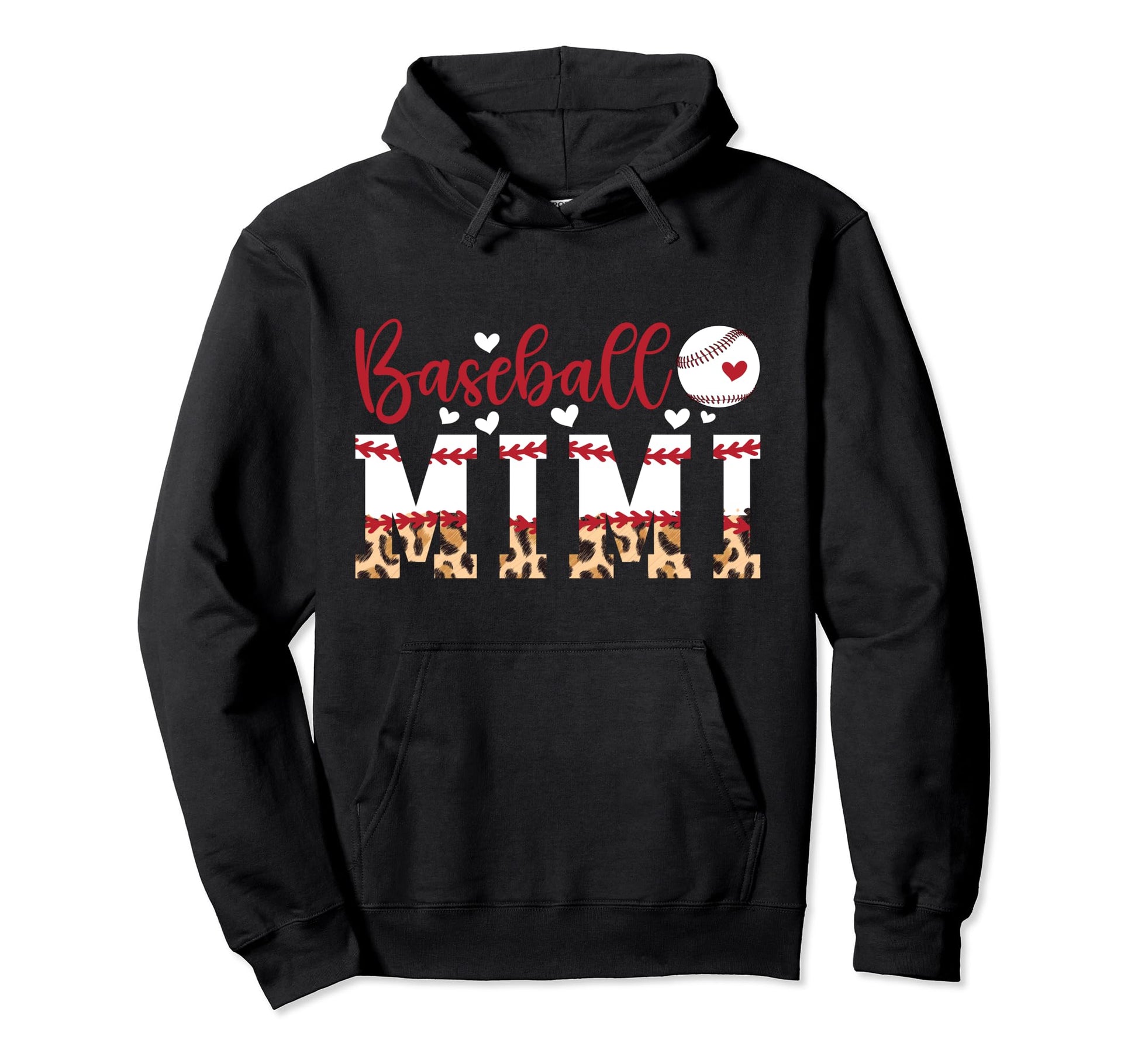 Baseball Mimi Leopard Grandma Mimi Hoodie - Casual Everyday Wear Men Women - T-Shirt, Sweatshirt, Hoodie