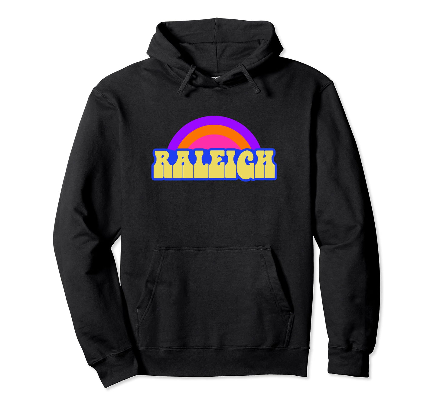 Raleigh Rainbow Hoodie - Minimalist Print for Adults - T-Shirt, Sweatshirt, Hoodie