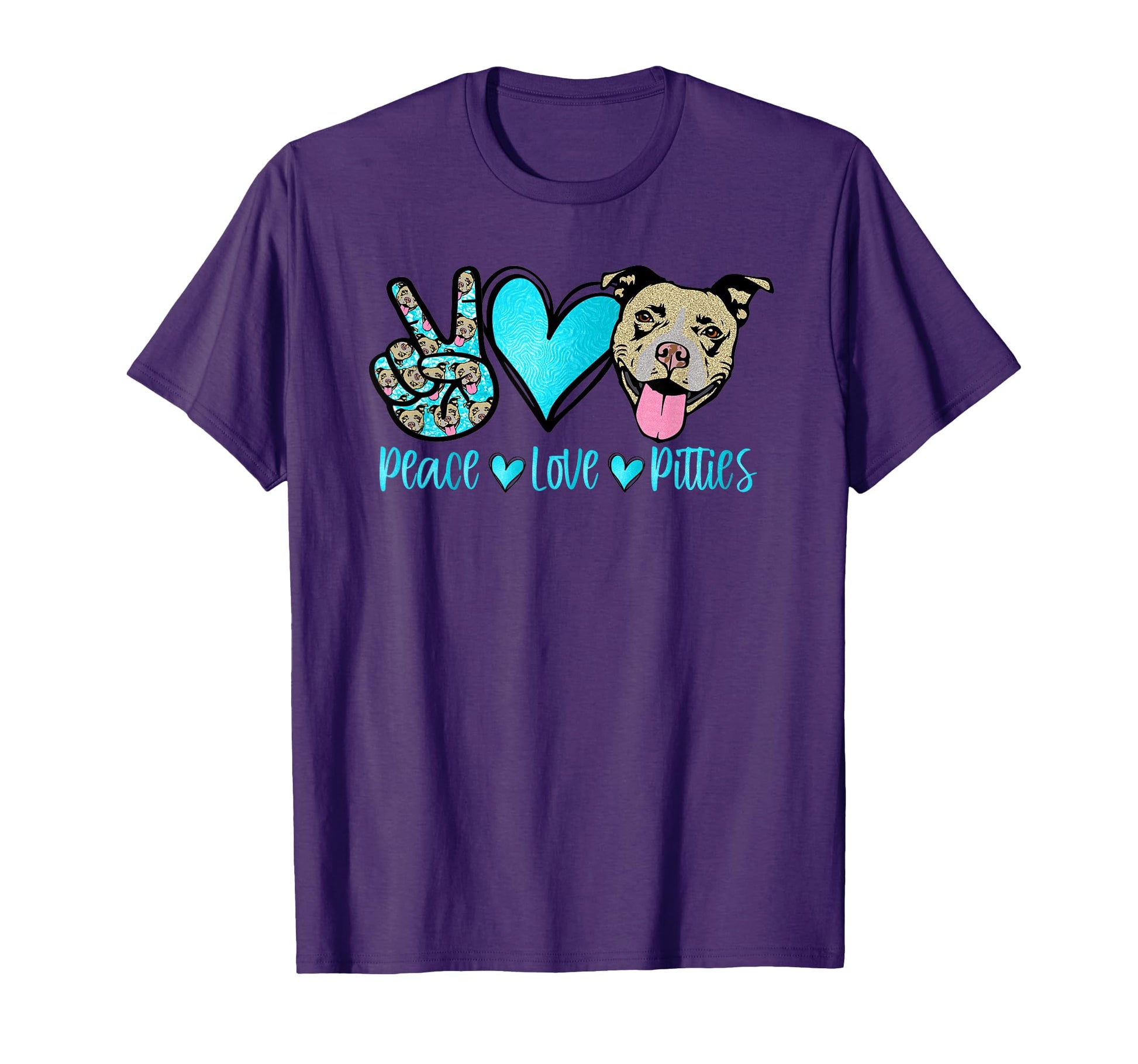Carolina Adopt Bulls Peace Love Pitties T-Shirt - Novelty Apparel Unisex - T-Shirt, Sweatshirt, Hoodie