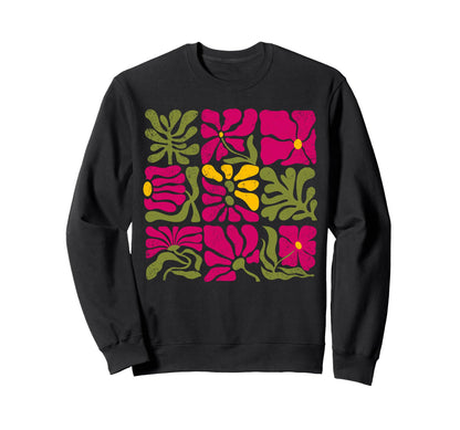 Boho Abstract Flowers Bohemian Sweatshirt - Novelty Apparel Unisex - T-Shirt, Sweatshirt, Hoodie