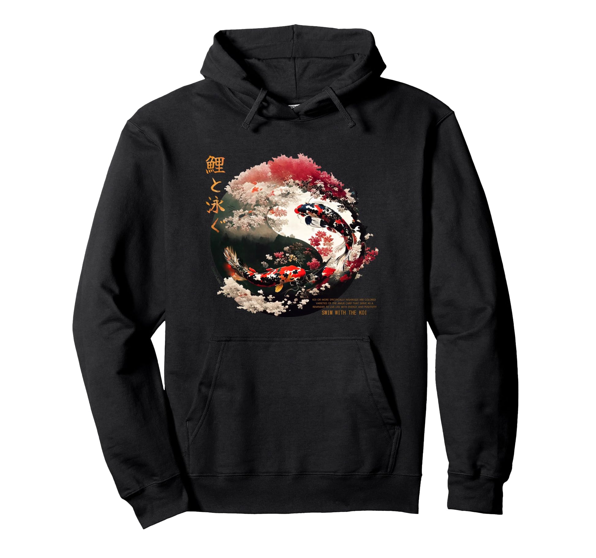 Oriental Fish Harajuku Koi Carp Hoodie - Fun Novelty Design Men Women - T-Shirt, Sweatshirt, Hoodie