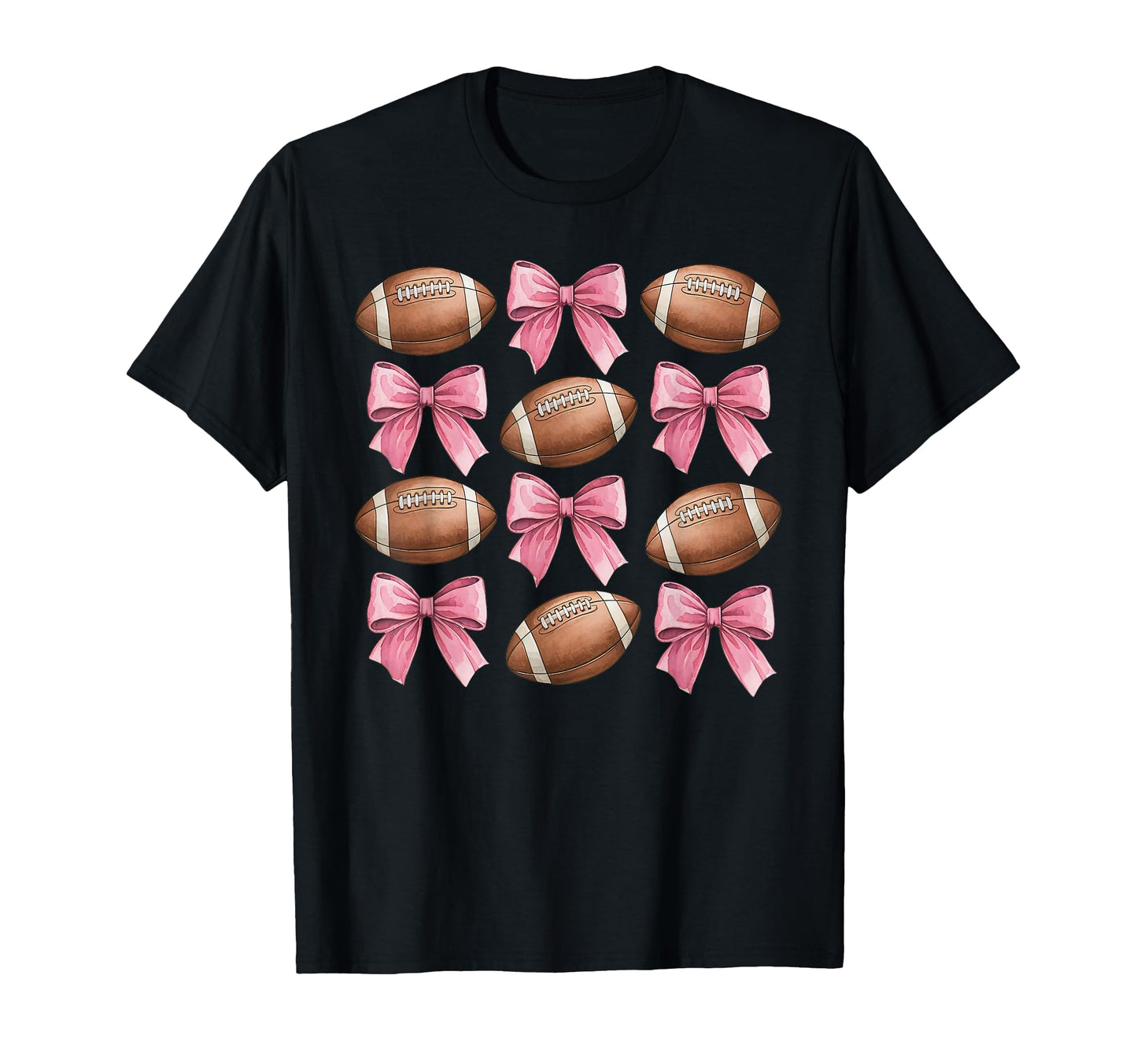 Coquette Ribbon Bow Football Mom T-Shirt - Streetwear Style for Adults - T-Shirt, Sweatshirt, Hoodie