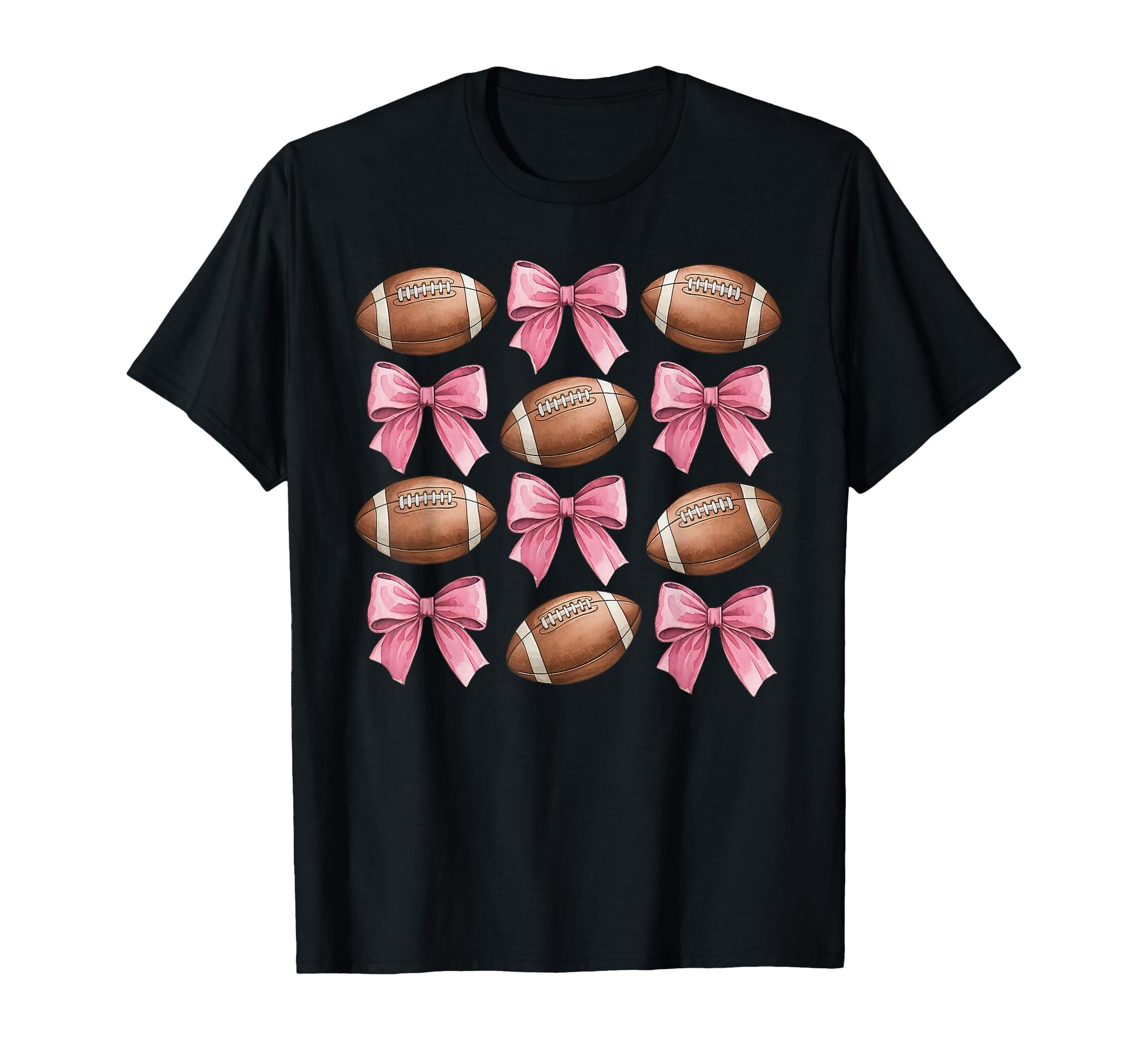 Coquette Ribbon Bow Football Mom T-Shirt - Streetwear Style for Adults - T-Shirt, Sweatshirt, Hoodie