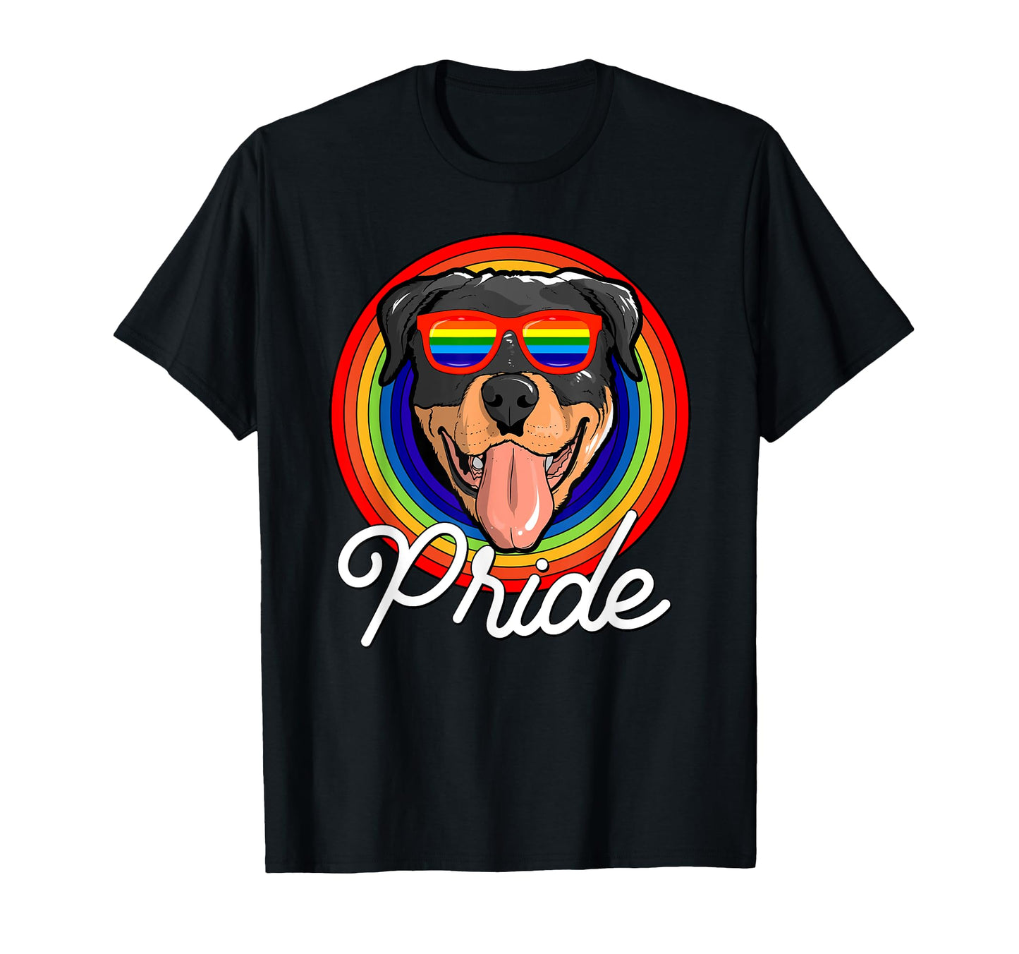 Rottweiler Lgbt Pride Dog Rainbow T-Shirt - Custom Art Print Unisex - T-Shirt, Sweatshirt, Hoodie