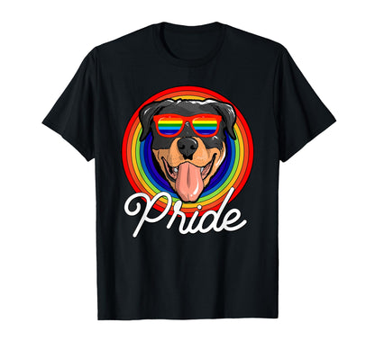 Rottweiler Lgbt Pride Dog Rainbow T-Shirt - Custom Art Print Unisex - T-Shirt, Sweatshirt, Hoodie