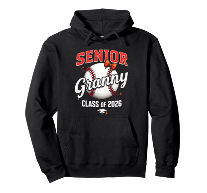 Senior Granny 2026 Baseball Mama Hoodie - Graphic Print for Adults - T-Shirt, Sweatshirt, Hoodie