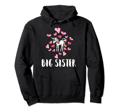 New Big Sister Rainbow Unicorn Sisters Hoodie - Novelty Apparel for Adults - T-Shirt, Sweatshirt, Hoodie