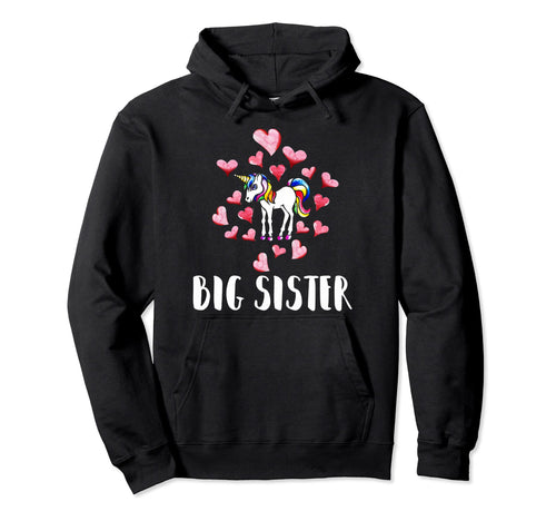New Big Sister Rainbow Unicorn Sisters Hoodie - Novelty Apparel for Adults - T-Shirt, Sweatshirt, Hoodie
