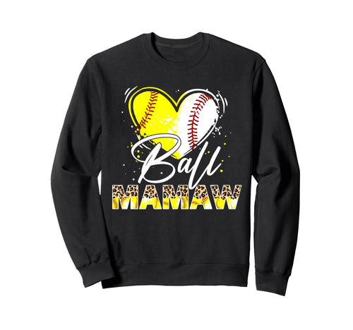 Ball Mamaw Leopard Baseball Sweatshirt - Custom Art Print Men Women - T-Shirt, Sweatshirt, Hoodie