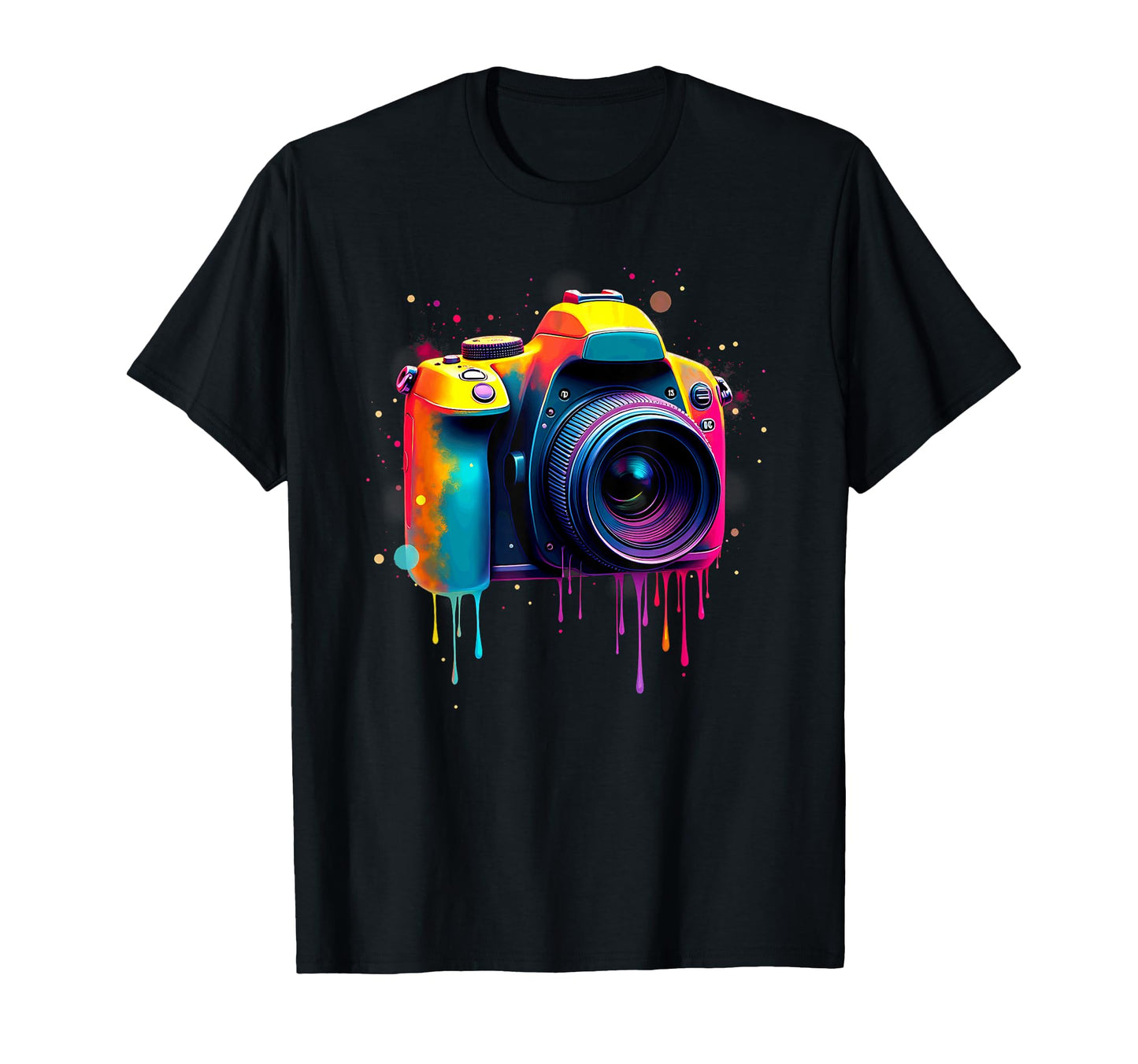 Photography Colorful Camera Dripping T-Shirt - Unique Graphic Unisex - T-Shirt, Sweatshirt, Hoodie