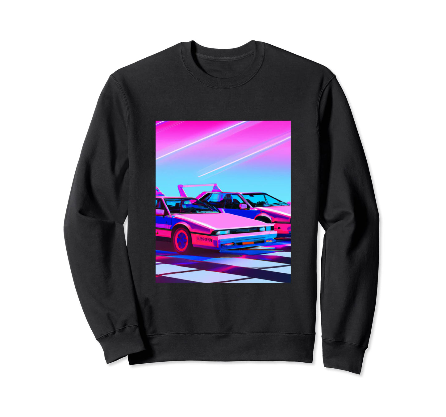 Vaporwave Car Synthwave City Vaporwave Sweatshirt - Unique Graphic Unisex - T-Shirt, Sweatshirt, Hoodie