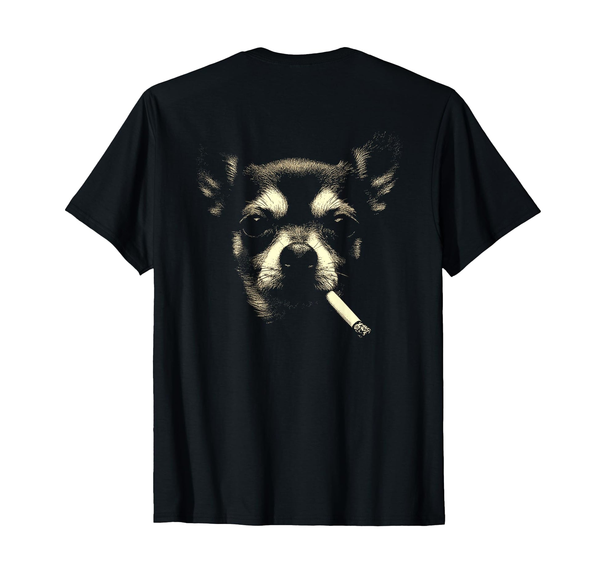 Chihuahua Smoking Cigarette Grunge T-Shirt - Custom Art Print Men Women - T-Shirt, Sweatshirt, Hoodie