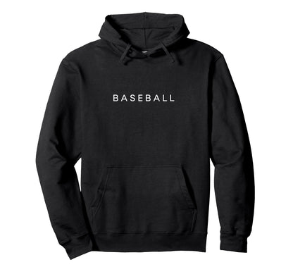 Baseball Funny Minimalist Text Team Hoodie - Graphic Print for Adults - T-Shirt, Sweatshirt, Hoodie