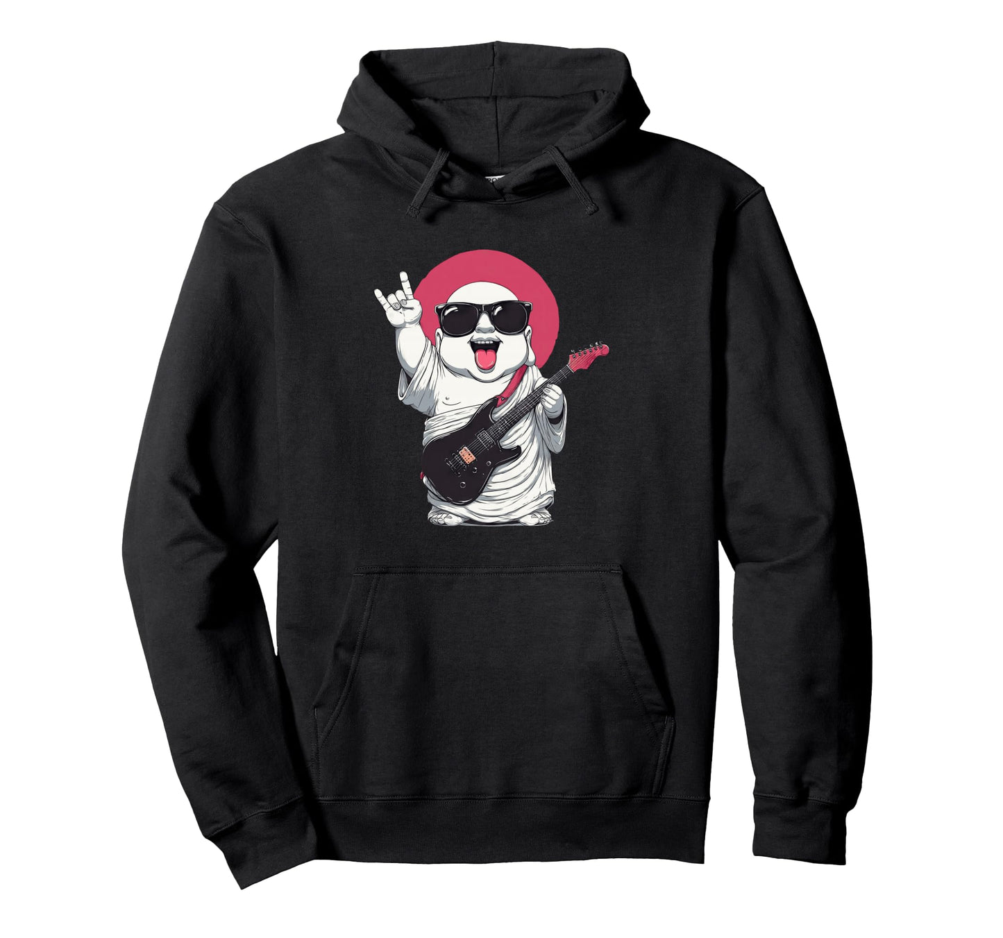 Funny Buddha Rock Music Guitar Player Hoodie - Fun Novelty Design Unisex - T-Shirt, Sweatshirt, Hoodie