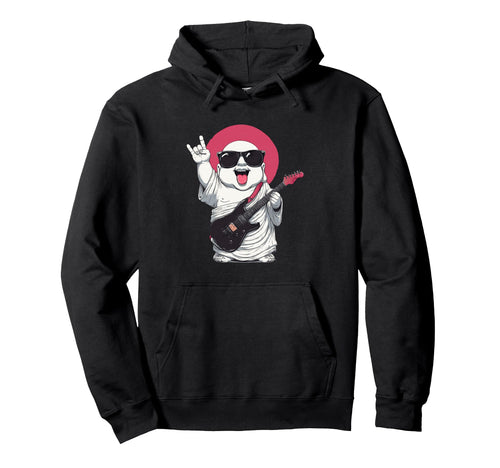 Funny Buddha Rock Music Guitar Player Hoodie - Fun Novelty Design Unisex - T-Shirt, Sweatshirt, Hoodie
