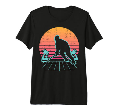 Ice Hockey Vaporwave Aesthetic Sunset T-Shirt - Custom Art Print Unisex - T-Shirt, Sweatshirt, Hoodie