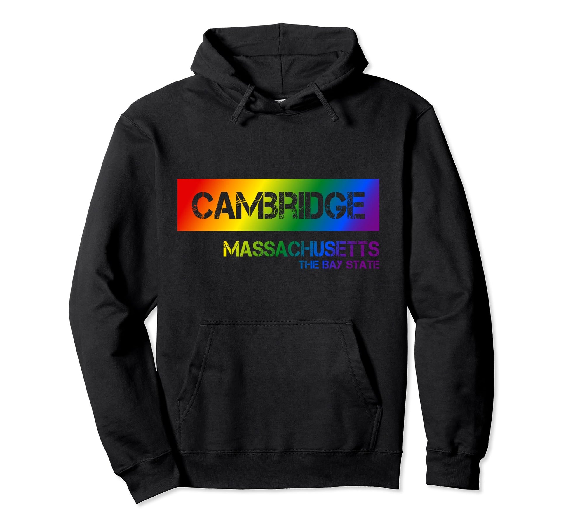 Cambridge Massachusetts Lgbtqai Rainbow Hoodie - Graphic Print Unisex - T-Shirt, Sweatshirt, Hoodie