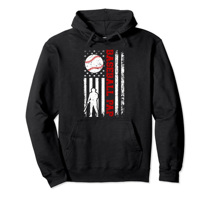Baseball Pap Grandpa Us Flag Pap Hoodie - Streetwear Style Men Women - T-Shirt, Sweatshirt, Hoodie