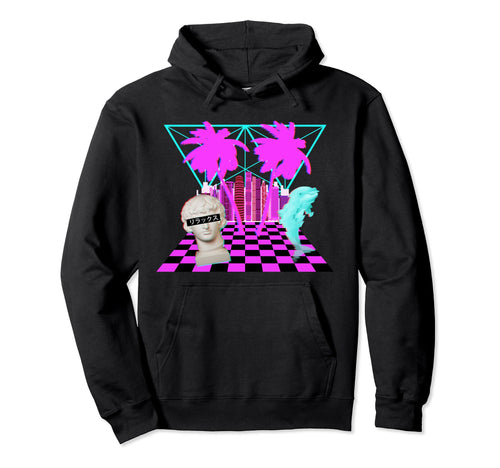 Vaporwave Aesthetic Art Relax Hoodie - Casual Everyday Wear for Adults - T-Shirt, Sweatshirt, Hoodie